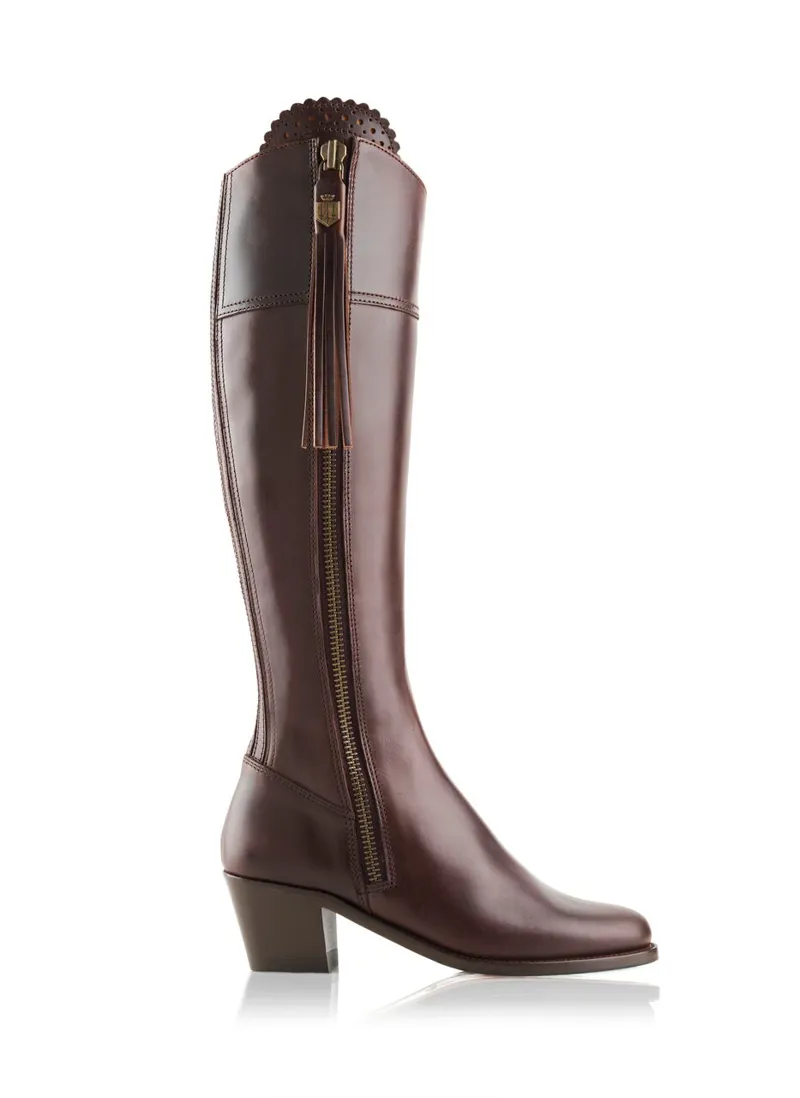 Fairfax and Favor Heeled Regina Leather Regular Fit Mahogany
